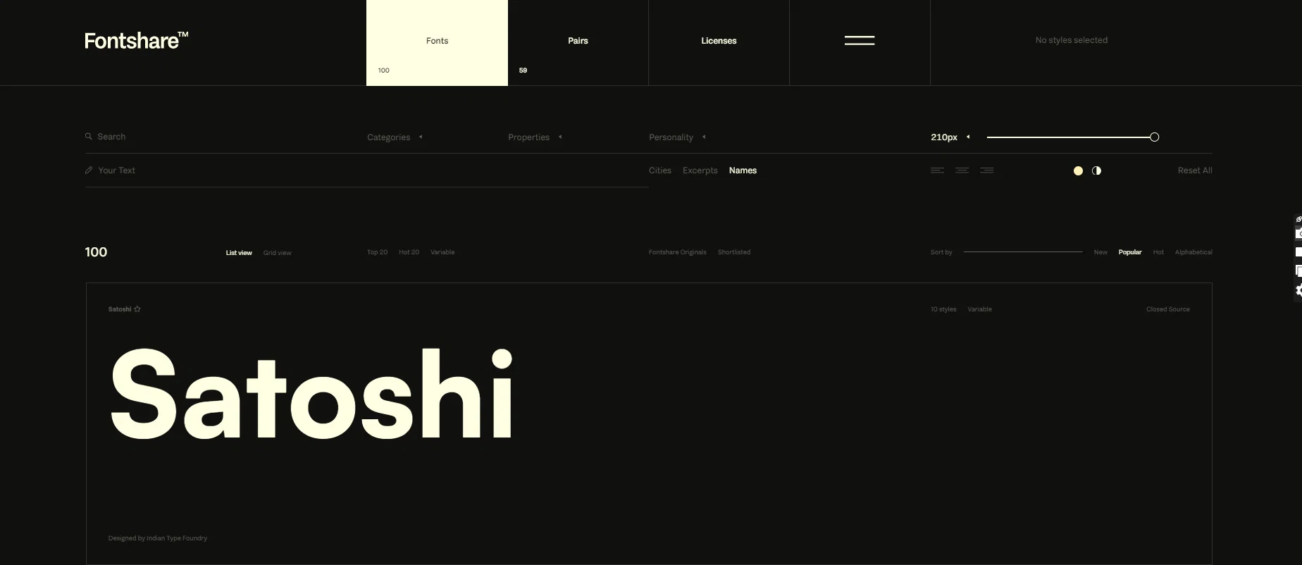 Fontshare preview