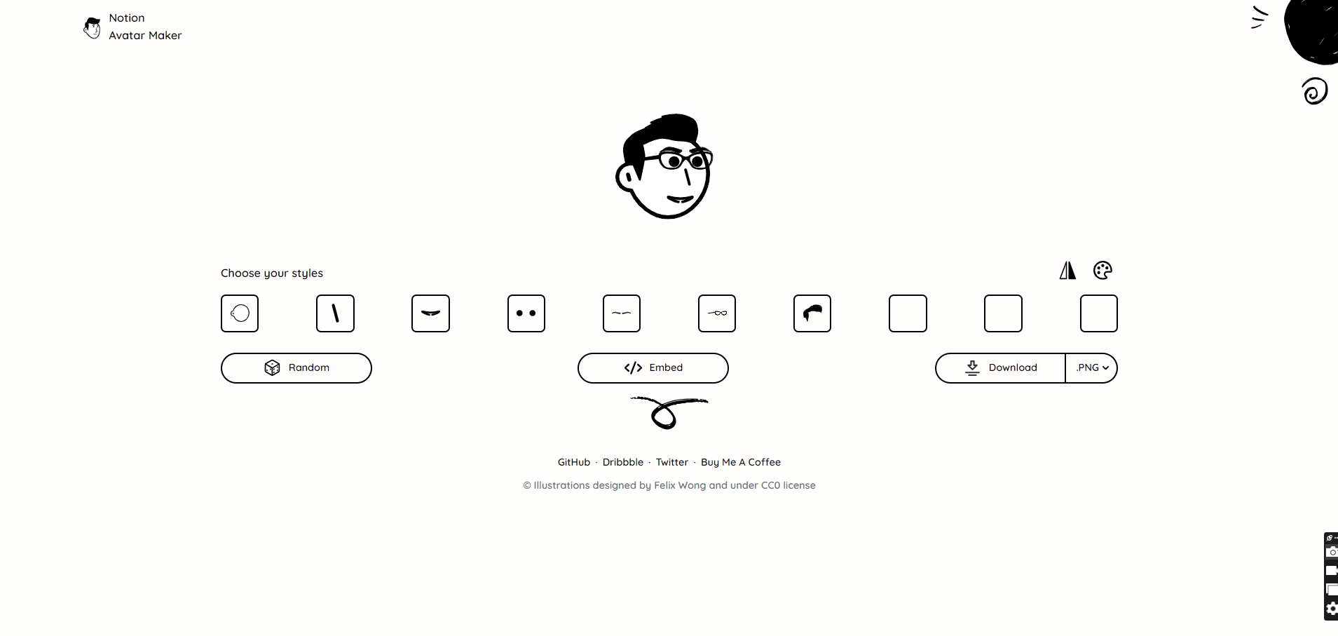 Avatar generator in notion style